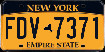 NY license plate FDV7371