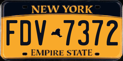 NY license plate FDV7372