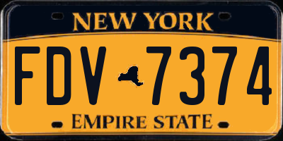 NY license plate FDV7374