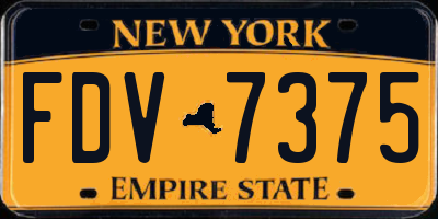 NY license plate FDV7375