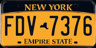 NY license plate FDV7376