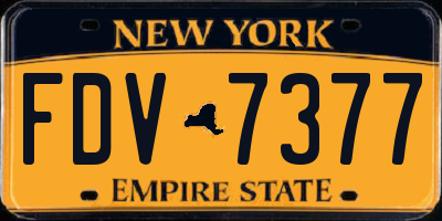 NY license plate FDV7377