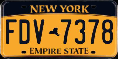 NY license plate FDV7378