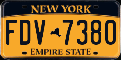 NY license plate FDV7380