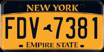 NY license plate FDV7381