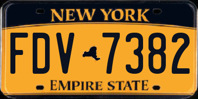 NY license plate FDV7382