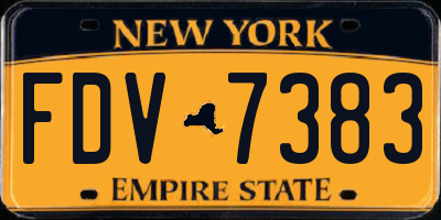 NY license plate FDV7383