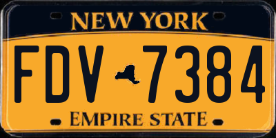 NY license plate FDV7384