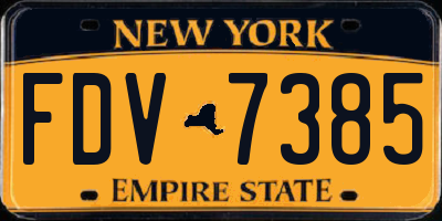 NY license plate FDV7385