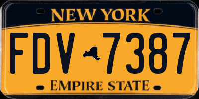 NY license plate FDV7387