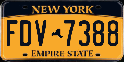 NY license plate FDV7388