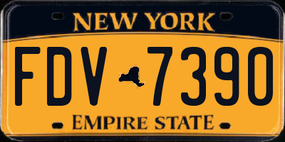 NY license plate FDV7390