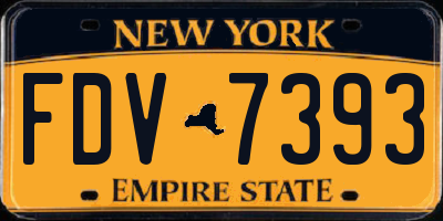 NY license plate FDV7393
