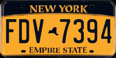 NY license plate FDV7394