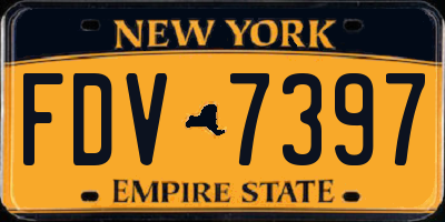 NY license plate FDV7397