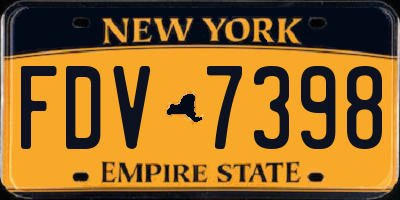 NY license plate FDV7398