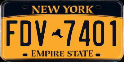 NY license plate FDV7401