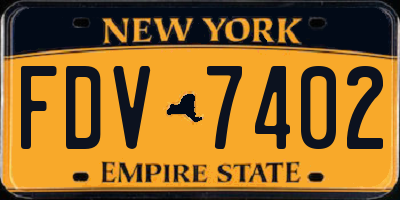 NY license plate FDV7402