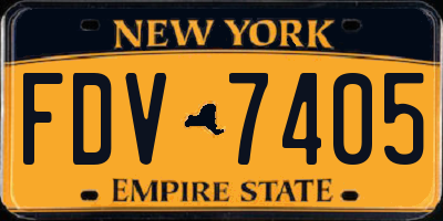 NY license plate FDV7405