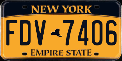 NY license plate FDV7406