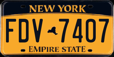 NY license plate FDV7407