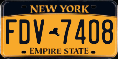 NY license plate FDV7408