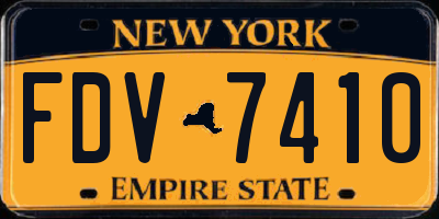 NY license plate FDV7410