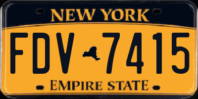 NY license plate FDV7415