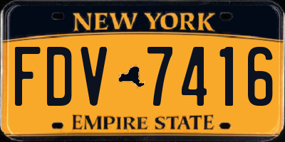 NY license plate FDV7416
