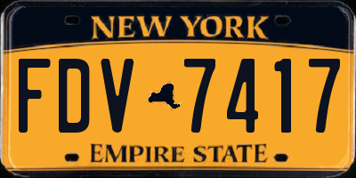 NY license plate FDV7417