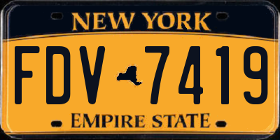 NY license plate FDV7419