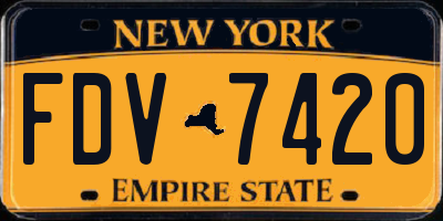 NY license plate FDV7420