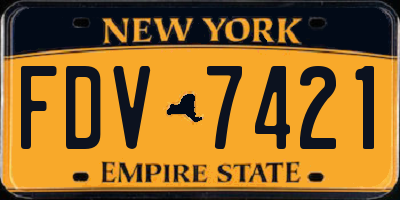NY license plate FDV7421