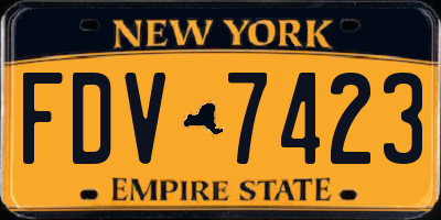 NY license plate FDV7423