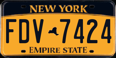 NY license plate FDV7424