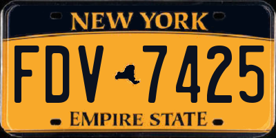 NY license plate FDV7425