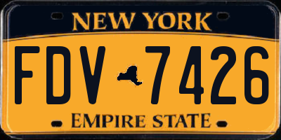 NY license plate FDV7426