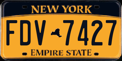 NY license plate FDV7427