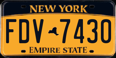 NY license plate FDV7430