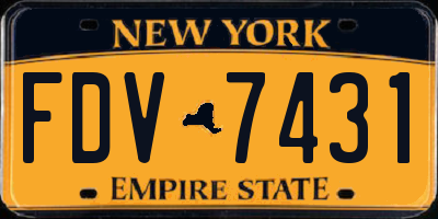 NY license plate FDV7431