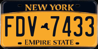 NY license plate FDV7433