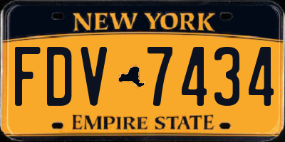 NY license plate FDV7434