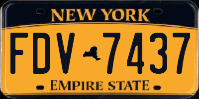 NY license plate FDV7437