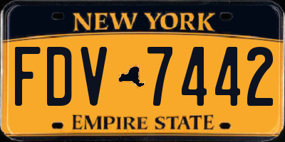 NY license plate FDV7442
