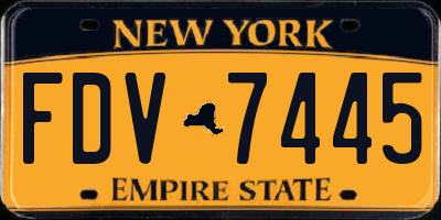 NY license plate FDV7445