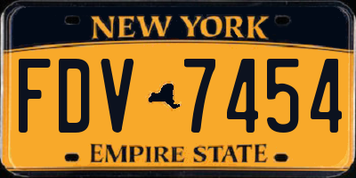 NY license plate FDV7454