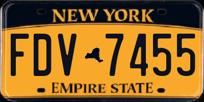 NY license plate FDV7455