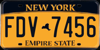 NY license plate FDV7456