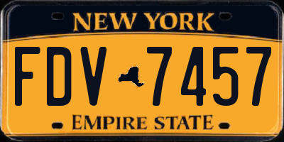 NY license plate FDV7457