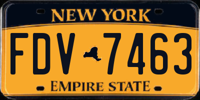 NY license plate FDV7463